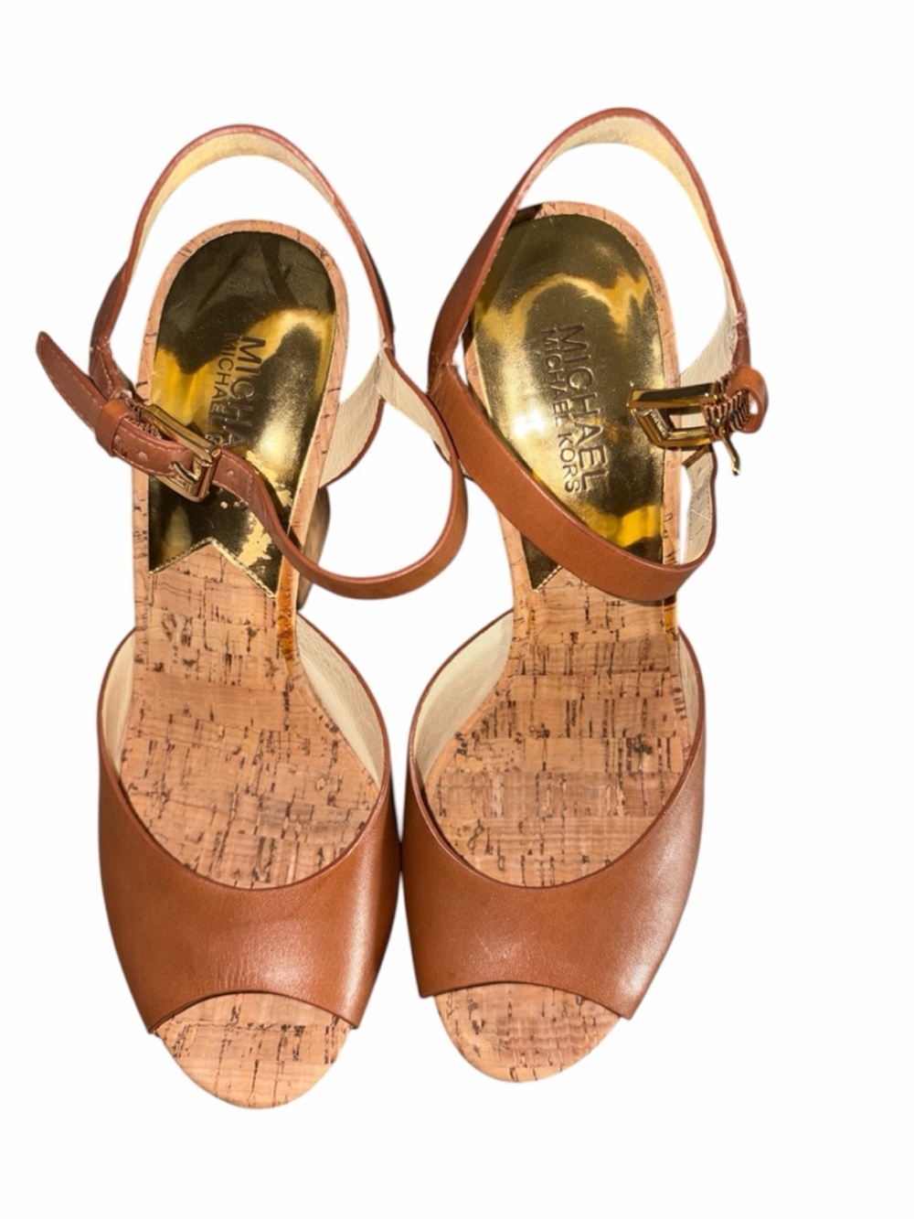 Michael Kors London Leather Platform Sandals 8 EUC - Picture 8 of 9